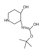 反式-3-(boc-氨基)-4-羟基哌啶结构式