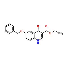 6-Benzyloxy-4-oxo-1,4-dihydro-quinoline-3-carboxylic acid ethyl ester结构式