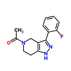 1-[3-(2-Fluorophenyl)-1,4,6,7-tetrahydro-5H-pyrazolo[4,3-c]pyridin-5-yl]ethanone结构式