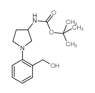 [1-(2-羟基甲基-苯基)-吡咯烷-3-基]-氨基甲酸叔丁酯结构式