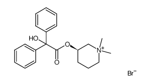 Piperidinium, 3-[(hydroxydiphenylacetyl)oxy]-1,1-dimethyl-, bromide, (R)-结构式