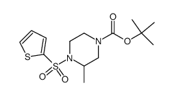 tert-butyl 3-methyl-4-(thiophen-2-ylsulfonyl)piperazine-1-carboxylate结构式