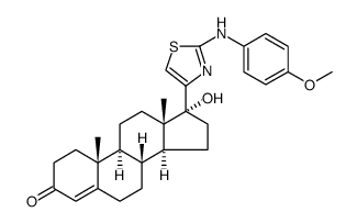 Androst-4-en-3-one, 17β-(2-p-anisidino-4-thiazolyl)-17-hydroxy Structure