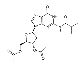 Acetic acid (2R,3S,5R)-2-acetoxymethyl-5-(2-isobutyrylamino-6-oxo-1,6-dihydro-purin-9-yl)-tetrahydro-furan-3-yl ester结构式