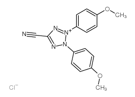 5-Cyano-2,3-bis(4-methoxyphenyl)-2H-tetrazolium chloride structure