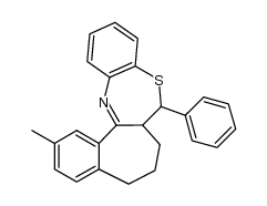 2-methyl-8-phenyl-6,7,7a,8-tetrahydro-5H-benzo[b]benzo[6,7]cyclohepta[1,2-e][1,4]thiazepine结构式