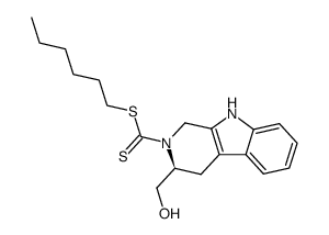 n-Hexyl (3S)-3-hydroxymethyl-1,2,3,4-tetrahydro-β-carboline-2-carbodithioate Structure