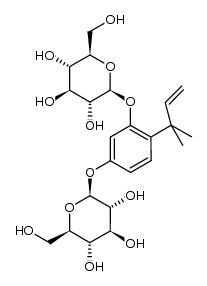 1,3-di-O-β-glucopyranosyloxy-4-(1,1-dimethyl-2-propenyl)benzene Structure