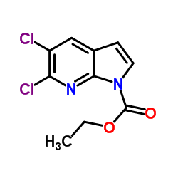 Ethyl 5,6-dichloro-1H-pyrrolo[2,3-b]pyridine-1-carboxylate结构式