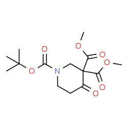 1-tert-butyl 3,3-dimethyl 4-oxopiperidine-1,3,3-tricarboxylate结构式