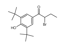 2-Brom-2-ethyl-4'-hydroxy-3',5'-di-tert.-butyl-acetophenon结构式