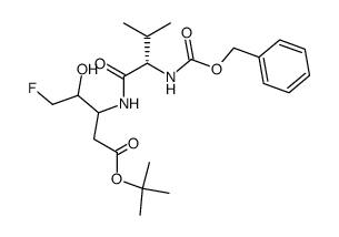 (3RS,4RS)-3-[(N-benzyloxycarbonyl)valinyl]amino-5-fluoro-4-hydroxypentanoic acid, tert-butyl ester结构式