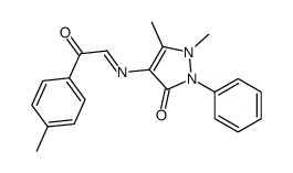 1,5-dimethyl-4-[[2-(4-methylphenyl)-2-oxoethylidene]amino]-2-phenylpyrazol-3-one结构式