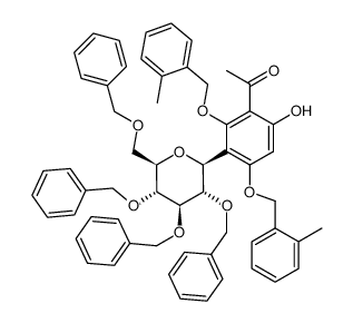 6-hydroxy-2,4-bis(2-methylbenzyloxy)-3-(2,3,4,6-tetra-O-benzyl-β-D-glucopyranosyl)acetophenone Structure