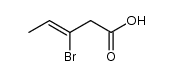 (Z)-3-Bromo-3-pentenoic acid结构式