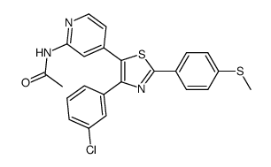 N-[4-[4-(3-chlorophenyl)-2-[4-(methylthio)phenyl]-1,3-thiazol-5-yl]-pyridin-2-yl]acetamide结构式