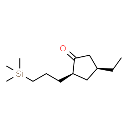 Cyclopentanone, 4-ethyl-2-[3-(trimethylsilyl)propyl]-, (2R,4S)-rel- (9CI) Structure