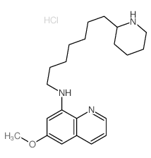 8-Quinolinamine,6-methoxy-N-[7-(2-piperidinyl)heptyl]-, hydrochloride (1:2) structure