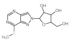 2H-Pyrazolo[4,3-d]pyrimidine, 7- (methylthio)-2-.beta.-D-ribofuranosyl- picture