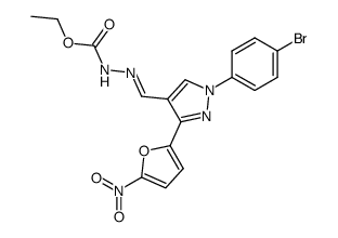 1-(p-bromophenyl)-3-(5-nitro-2-furyl)pyrazole-4-carboxaldehyde-ethoxycarbonylhydrazone Structure