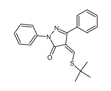 4-tert-butylsulfanylmethylene-2,5-diphenyl-2,4-dihydro-pyrazol-3-one结构式