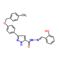 N'-[(E)-(2-Hydroxyphenyl)methylene]-3-{4-[(4-methylbenzyl)oxy]phenyl}-1H-pyrazole-5-carbohydrazide Structure