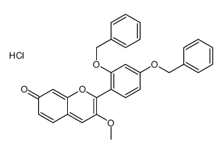 2-[2,4-bis(phenylmethoxy)phenyl]-3-methoxychromenylium-7-ol,chloride Structure