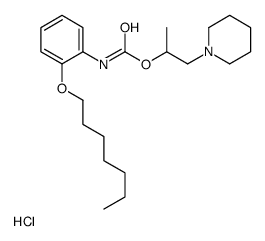 1-piperidin-1-ium-1-ylpropan-2-yl N-(2-heptoxyphenyl)carbamate,chloride Structure