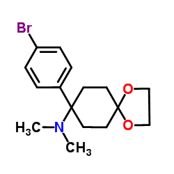 8-(4-Bromophenyl)-N,N-dimethyl-1,4-dioxaspiro[4.5]decan-8-amine结构式