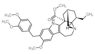 Ibogamine-18-carboxylicacid, 13-[(3,4-dimethoxyphenyl)methyl]-12-methoxy-, methyl ester (9CI) structure