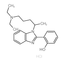 Phenol,2-[1-[4-(diethylamino)-1-methylbutyl]-1H-benzimidazol-2-yl]-, hydrochloride(1:2) Structure