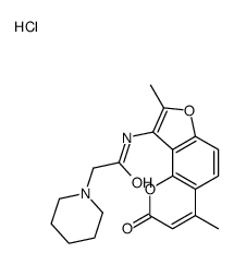 1-Piperidineacetamide, N-(4,8-dimethyl-2-oxo-2H-furo(2,3-h)-1-benzopyr an-9-yl)-, hydrochloride结构式