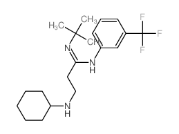 Propanimidamide,3-(cyclohexylamino)-N-(1,1-dimethylethyl)-N'-[3-(trifluoromethyl)phenyl]- Structure