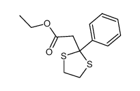 (2-Phenyl-1,3-dithiolan-2-yl)essigsaeure-ethylester结构式