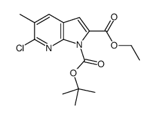 2-Ethyl 1-(2-methyl-2-propanyl) 6-chloro-5-methyl-1H-pyrrolo[2,3- b]pyridine-1,2-dicarboxylate Structure