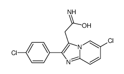 6-氯-2-(4-氯苯基)咪唑并[1,2-a]吡啶-3-乙酰胺结构式