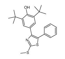 2,6-ditert-butyl-4-(2-methylsulfanyl-5-phenyl-1,3-thiazol-4-yl)phenol结构式