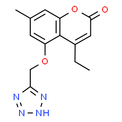 4-ethyl-7-methyl-5-(1H-tetrazol-5-ylmethoxy)-2H-chromen-2-one structure