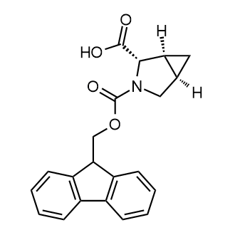 (1S,2S,5R)-3-(((9H-Fluoren-9-yl)methoxy)carbonyl)-3-azabicyclo[3.1.0]hexane-2-carboxylic acid structure