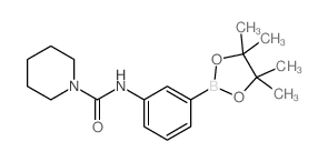 3-(哌啶子基羰基氨基)苯基硼酸频哪醇酯结构式