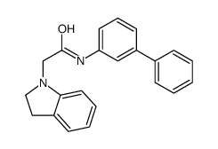 2-(2,3-dihydroindol-1-yl)-N-(3-phenylphenyl)acetamide Structure