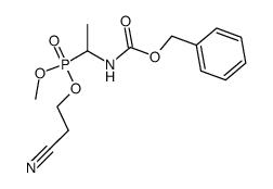 (1-Benzyloxycarbonylamino-ethyl)-phosphonic acid 2-cyano-ethyl ester methyl ester Structure