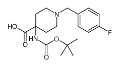 4-Piperidinecarboxylic acid, 4-[[(1,1-dimethylethoxy)carbonyl]amino]-1-[(4-fluorophenyl)methyl] Structure