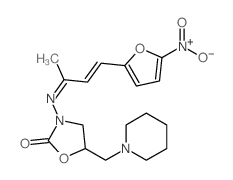 2-Oxazolidinone,3-[[1-methyl-3-(5-nitro-2-furanyl)-2-propen-1-ylidene]amino]-5-(1-piperidinylmethyl)-结构式