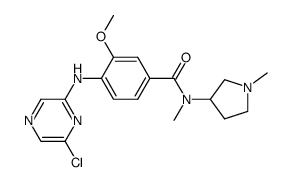 4-[(6-chloropyrazin-2-yl)amino]-3-methoxy-N-methyl-N-(1-methylpyrrolidin-3-yl)benzamide Structure