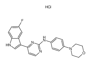 4-(5-fluoro-1H-indol-3-yl)-N-(4-morpholin-4-ylphenyl)pyrimidin-2-amine hydrochloride结构式