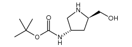 Carbamic acid, N-​[(3S,​5R)​-​5-​(hydroxymethyl)​-​3-​pyrrolidinyl]​-​, 1,​1-​dimethylethyl ester Structure