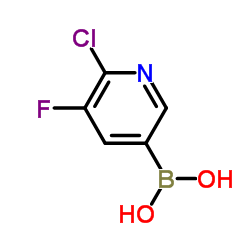 (6-氯-5-氟吡啶-3-基)硼酸结构式