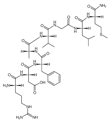 H-Arg-Asp-Phe-D-Ala-Val-Gly-Leu-Met-NH2结构式