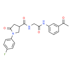 N-{2-[(3-acetylphenyl)amino]-2-oxoethyl}-1-(4-fluorophenyl)-5-oxopyrrolidine-3-carboxamide结构式